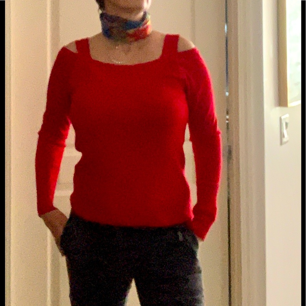 Anthropologie cold shoulder top